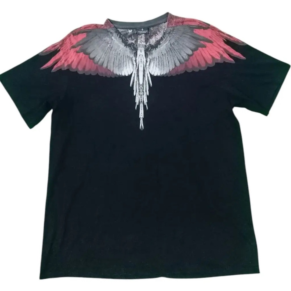 Marcelo Burlon County of Milan Black Red White Wings Short Sleeve T-Shirt Size M